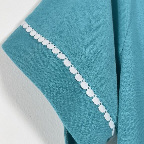 Miss Elaine Relax Full Zip Robe Dress Womens Sz XL Aqua Green Terrycloth Pockets - Picture 5 of 11